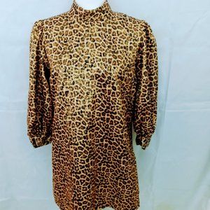 ZARA Dress Metallic Leopard Unique